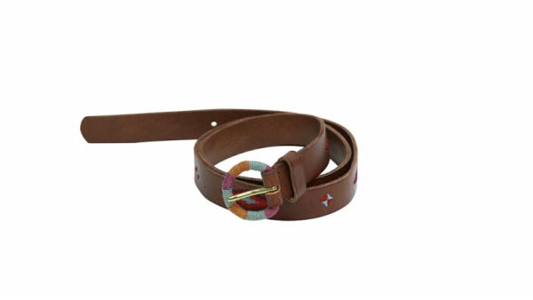 кожаный ремень с цветной оплеткой