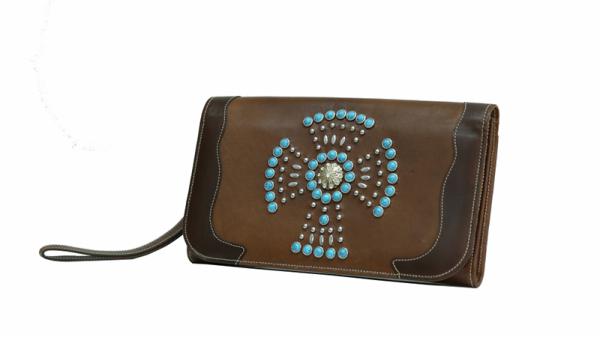 кожаный клатч в западном стиле