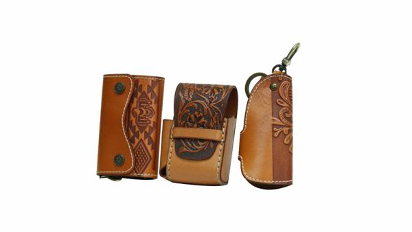 кожаный футляр для ключей в западном стиле