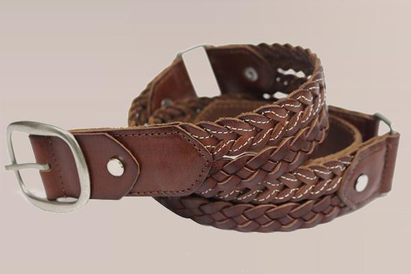 Плетеный кожаный ремень ручной работы