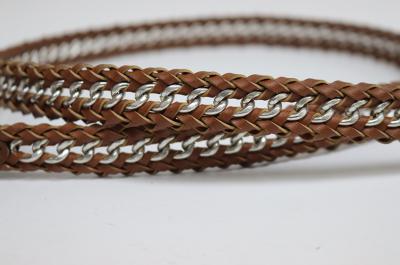 металлическая цепь+ кожаная полоска