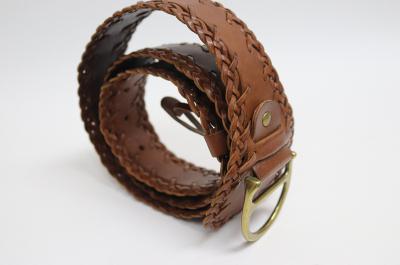 Плетеный кожаный ремень ручной работы