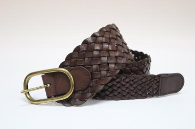 Плетеный кожаный ремень ручной работы