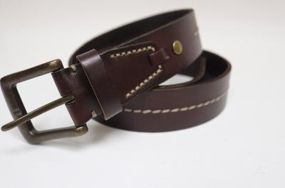 Прошитый ремень из кожи