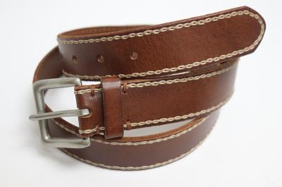 Прошитый ремень из кожи