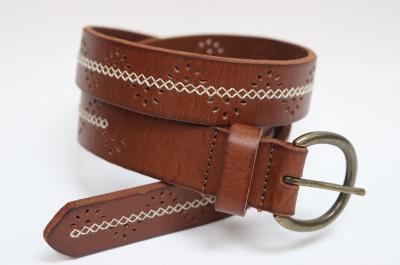 Прошитый ремень из кожи