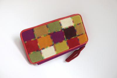 замшевый кошелек с лоскутным дизайном