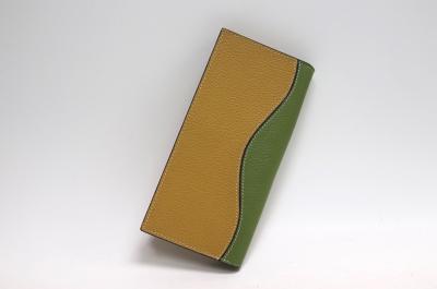 Длинный кожаный кошелек с лоскутным дизайном