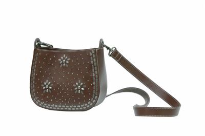 шипованная кожаная сумка через плечо