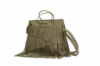 дамская сумка с кисточками из искусственной кожи