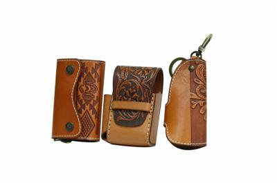 кожаный футляр для ключей в западном стиле